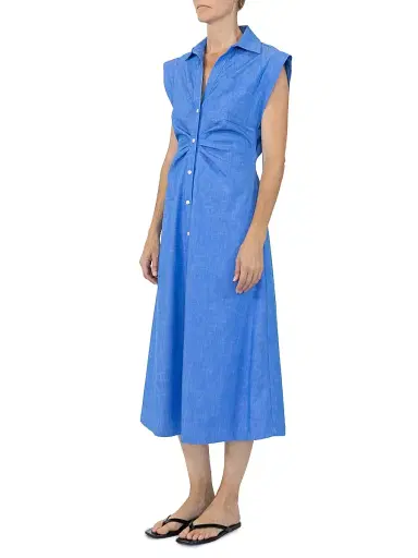 Callas Milano Women's Miami Sleeveless Shirt-Dress - Bright Indigo | Thumbnail 3 Callas Milano Women's Miami Sleeveless Shirt-Dress - Bright Indigo | Thumbnail 3