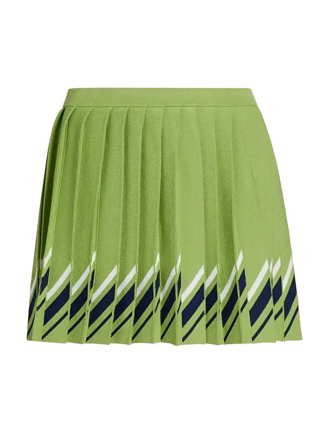 Tanya Taylor Women's Billie Pleared Tennis Miniskirt - Meadow Green