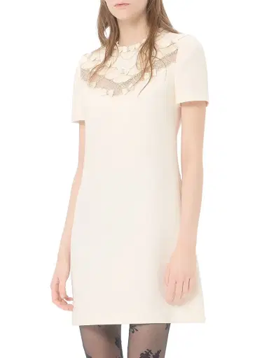 Valentino Garavani Women's Embroidered Crepe Couture Short Dress - Ivory - Size 8 | Thumbnail 2 Valentino Garavani Women's Embroidered Crepe Couture Short Dress - Ivory - Size 8 | Thumbnail 2