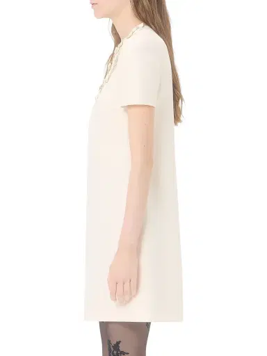 Valentino Garavani Women's Embroidered Crepe Couture Short Dress - Ivory - Size 8 | Thumbnail 4 Valentino Garavani Women's Embroidered Crepe Couture Short Dress - Ivory - Size 8 | Thumbnail 4