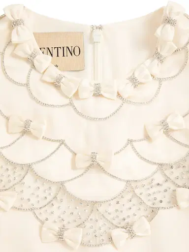 Valentino Garavani Women's Embroidered Crepe Couture Short Dress - Ivory - Size 8 | Thumbnail 7 Valentino Garavani Women's Embroidered Crepe Couture Short Dress - Ivory - Size 8 | Thumbnail 7