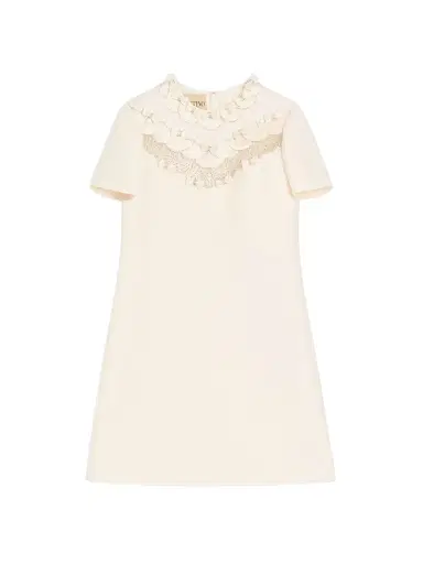 Valentino Garavani Women's Embroidered Crepe Couture Short Dress - Ivory - Size 8 | Thumbnail 1 Valentino Garavani Women's Embroidered Crepe Couture Short Dress - Ivory - Size 8 | Thumbnail 1