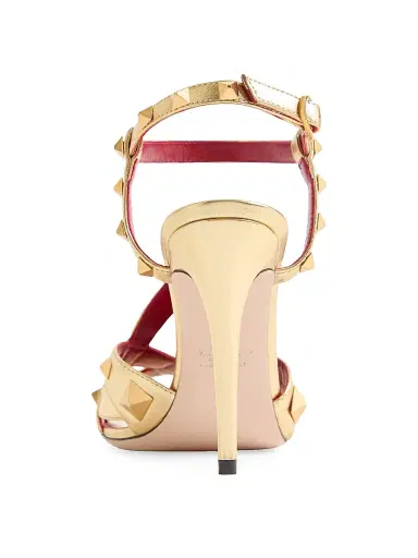 Valentino Garavani Women's Studdy 100MM Sandals in Laminated Nappa | Thumbnail 6