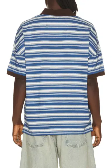 Rhude Fontaine Striped Short Sleeve Polo Shirt | Thumbnail 2