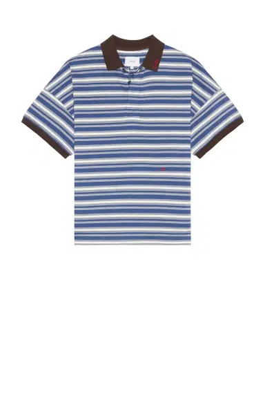 Rhude Fontaine Striped Short Sleeve Polo Shirt | Thumbnail 4