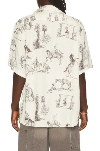 ONE OF THESE DAYS Charcoal Montage Camp Shirt | Thumbnail 2