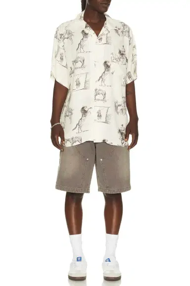 ONE OF THESE DAYS Charcoal Montage Camp Shirt | Thumbnail 3