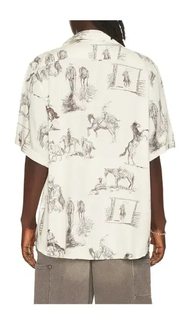 ONE OF THESE DAYS Charcoal Montage Camp Shirt | Thumbnail 6