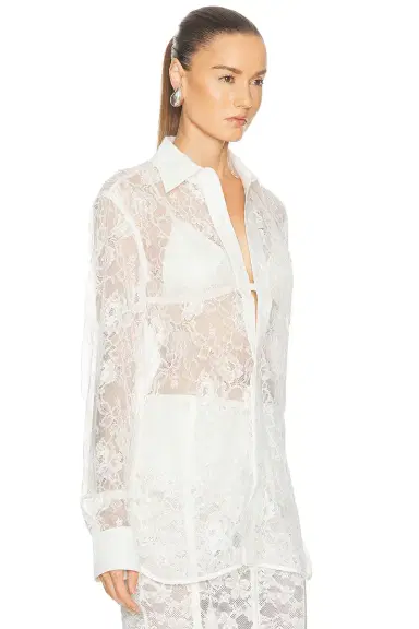 fleur du mal Juliet Lace Unisex Button Up Shirt | Thumbnail 2 fleur du mal Juliet Lace Unisex Button Up Shirt | Thumbnail 2
