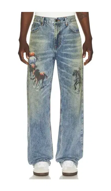 ONE OF THESE DAYS All Over Print Straight Leg Jeans | Thumbnail 6 ONE OF THESE DAYS All Over Print Straight Leg Jeans | Thumbnail 6