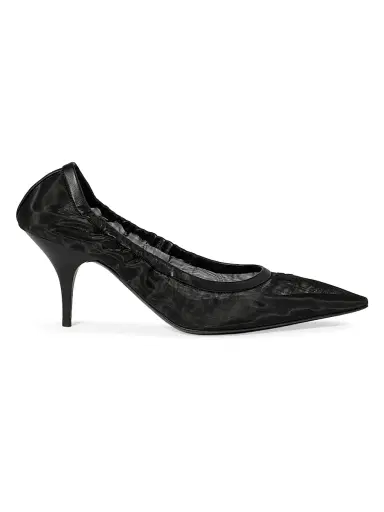 Miu Miu Women's Ruches Mesh Fabric Pumps | Thumbnail 1 Miu Miu Women's Ruches Mesh Fabric Pumps | Thumbnail 1