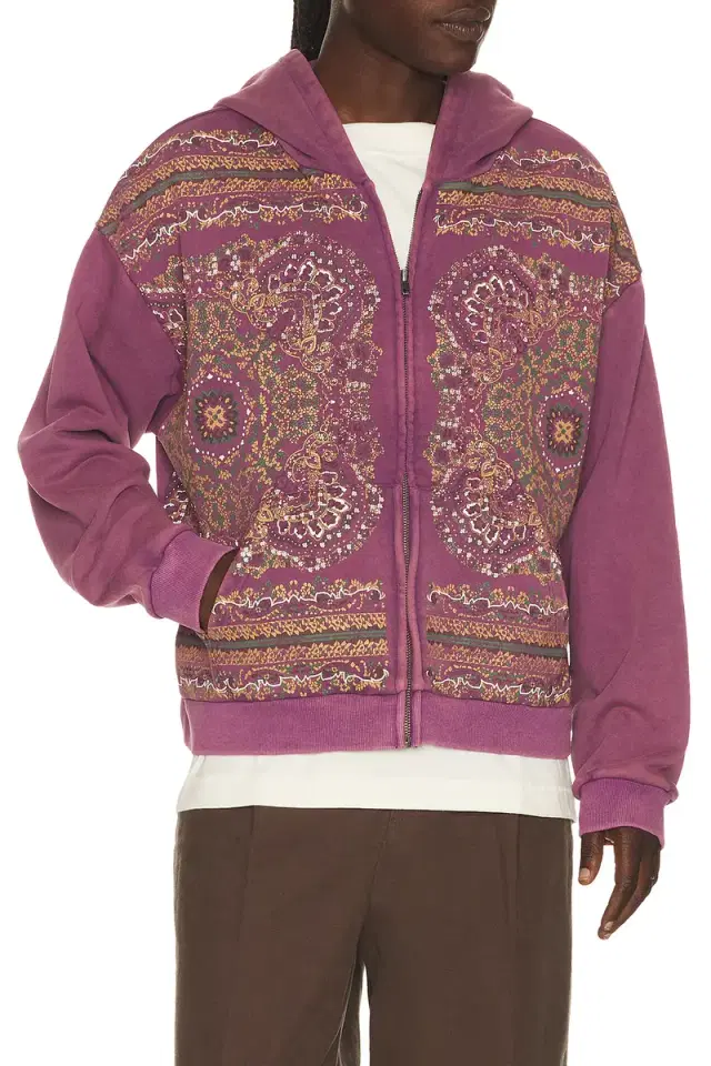 Found Motif Zip Up Hoodie