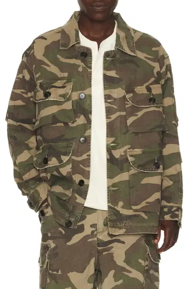 Found Camouflage Twill Utility Cargo Jacket | Thumbnail 1