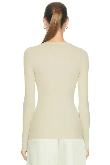 Enza Costa Textured Rib Long Sleeve Crewneck Top | Thumbnail 3