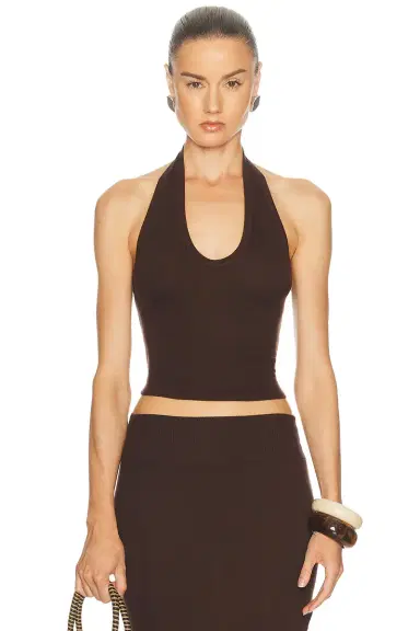 ENZA COSTA Silk Rib U Neck Halter Top | Thumbnail 1