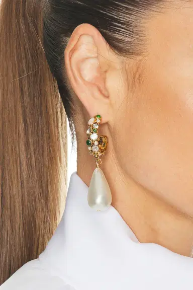 Saint Laurent YSL Hoop & Drop Fetiche Earrings | Thumbnail 2 Saint Laurent YSL Hoop & Drop Fetiche Earrings | Thumbnail 2
