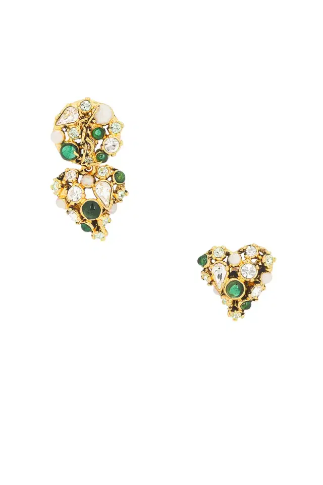 Saint Laurent YSL Asymmetric Fetiche Earrings