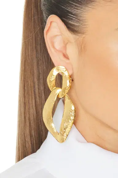 Saint Laurent Maillon Hammered Earrings | Thumbnail 2 Saint Laurent Maillon Hammered Earrings | Thumbnail 2