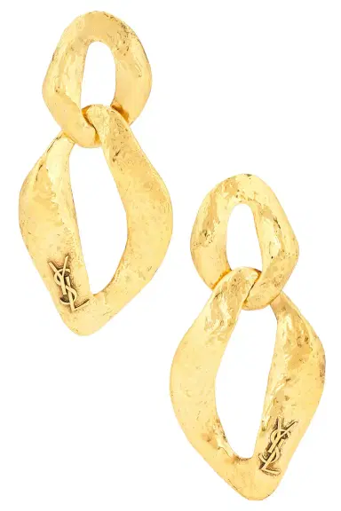 Saint Laurent Maillon Hammered Earrings | Thumbnail 1 Saint Laurent Maillon Hammered Earrings | Thumbnail 1