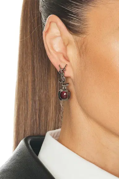 Saint Laurent YSL Mini Cabochon Earrings | Thumbnail 2 Saint Laurent YSL Mini Cabochon Earrings | Thumbnail 2