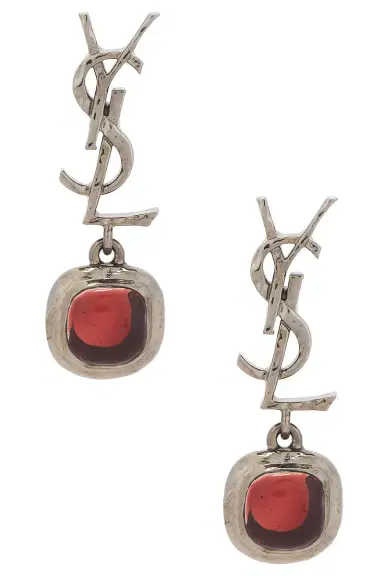 Saint Laurent YSL Mini Cabochon Earrings | Thumbnail 1 Saint Laurent YSL Mini Cabochon Earrings | Thumbnail 1