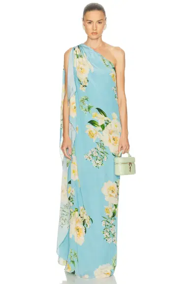 Hemant & Nandita Ajia One Shoulder Kaftan Dress | Thumbnail 1