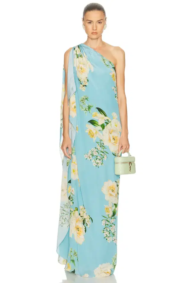 HEMANT AND NANDITA Ajia One Shoulder Kaftan Dress