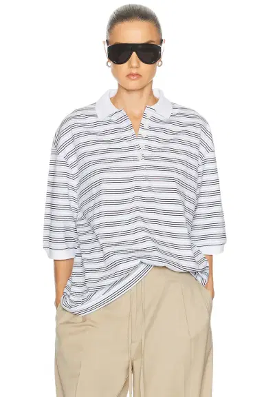 RÓHE Striped Oversized Polo Top | Thumbnail 1