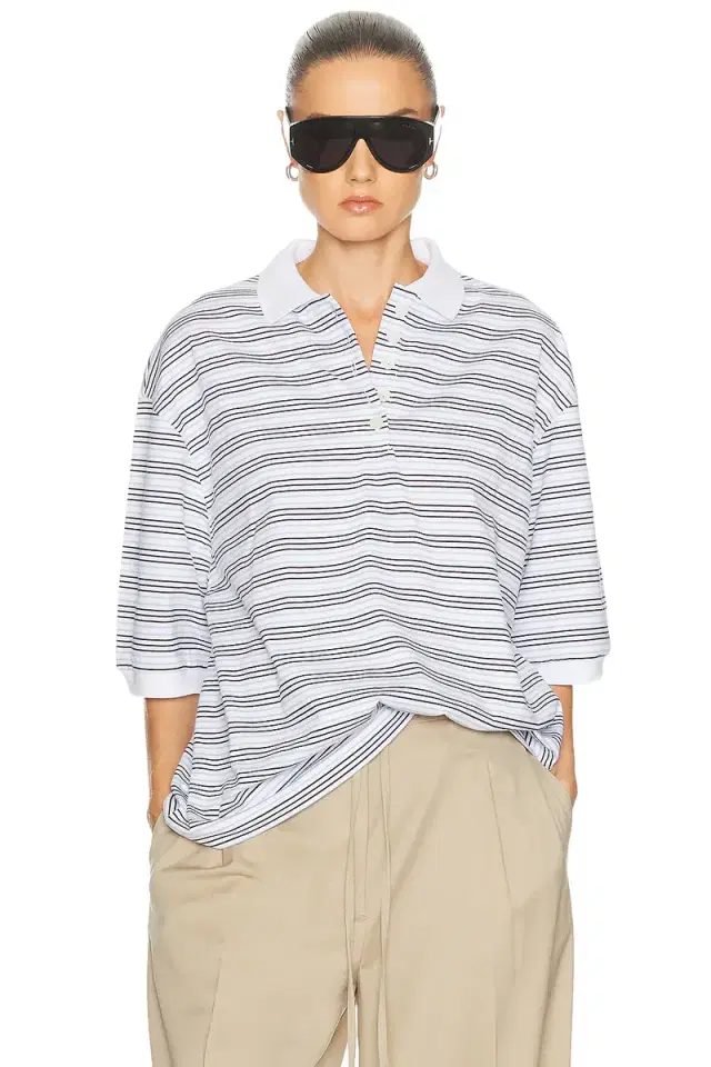Striped Oversized Polo Top