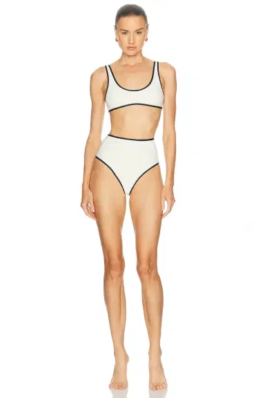 Kiki de Montparnasse Contraste High Waisted Bikini Bottom | Thumbnail 5 Kiki de Montparnasse Contraste High Waisted Bikini Bottom | Thumbnail 5