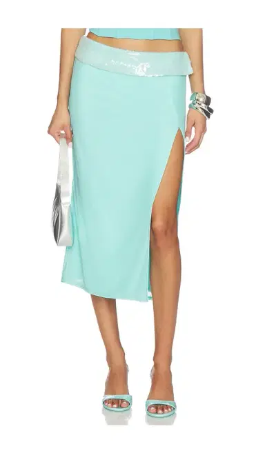Tiger Mist Sequin Foldover Midi Skirt | Thumbnail 1 Tiger Mist Sequin Foldover Midi Skirt | Thumbnail 1