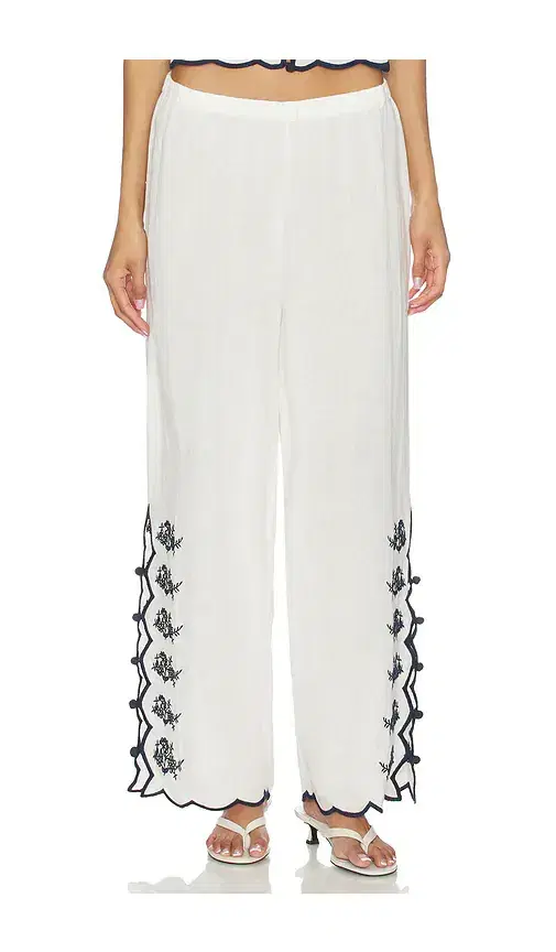 Madrid Embroidered Linen Pant