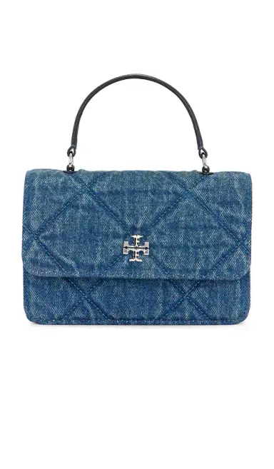 Tory Burch Kira Diamond Quilt Denim Mini Top Handle Chain Wallet | Thumbnail 2