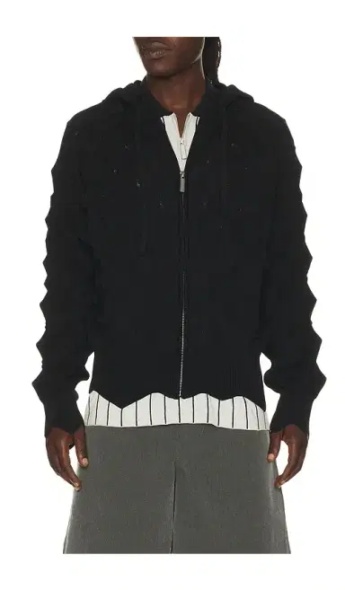 MADFRENZY Spiked Slim Zip Up Hoodie | Thumbnail 1