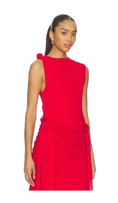 Ganni Marl Mesh Tie Knot Tank Top | Thumbnail 2 Ganni Marl Mesh Tie Knot Tank Top | Thumbnail 2