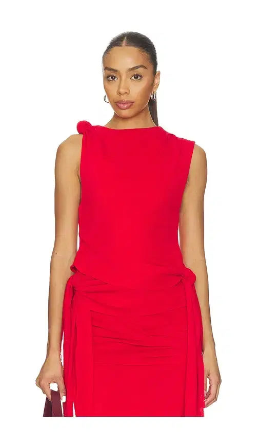 Marl Mesh Tie Knot Tank Top