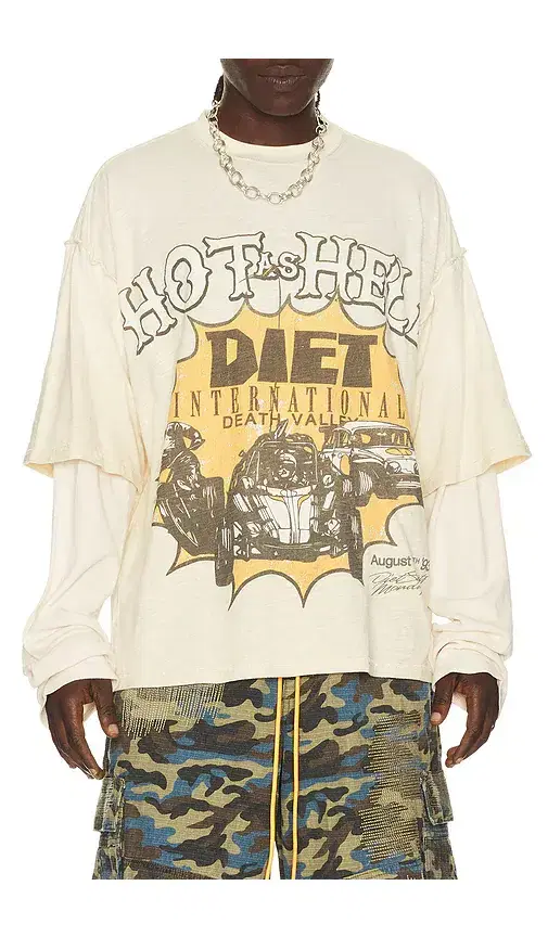 Diet Starts Monday Hot As Hell Layered Long Sleeve Tee