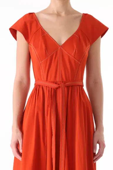 Jason Wu Collection CAP SLEEVE V-NECK STRETCH COTTON DRESS | Thumbnail 4 Jason Wu Collection CAP SLEEVE V-NECK STRETCH COTTON DRESS | Thumbnail 4