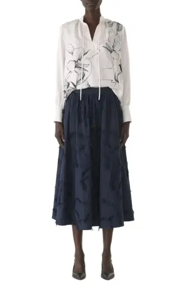 Jason Wu Collection COTTON FIL COUPE MIDI SKIRT | Thumbnail 1 Jason Wu Collection COTTON FIL COUPE MIDI SKIRT | Thumbnail 1