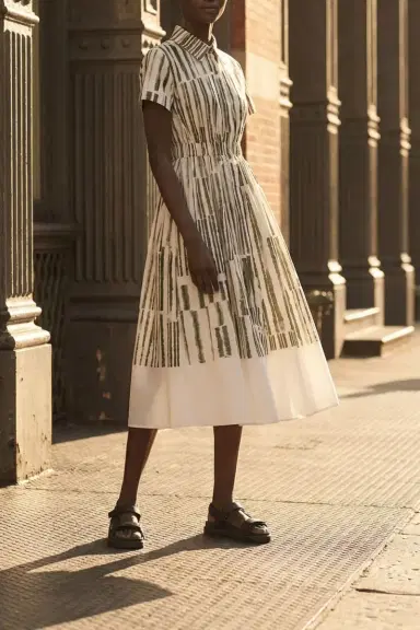 Jason Wu Collection STRIPE COLLAGE STRETCH COTTON SHIRTDRESS | Thumbnail 1 Jason Wu Collection STRIPE COLLAGE STRETCH COTTON SHIRTDRESS | Thumbnail 1
