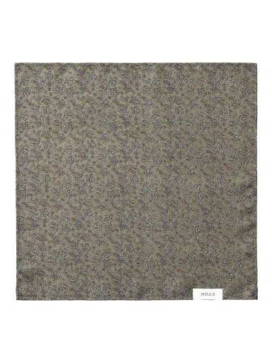 Eton Men's Medallion Double Print Silk Pocket Square | Thumbnail 3