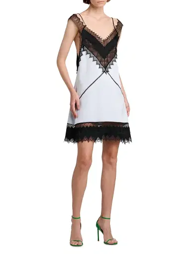Tom Ford Women's Lace-Trim Mixed-Media Minidress | Thumbnail 2 Tom Ford Women's Lace-Trim Mixed-Media Minidress | Thumbnail 2