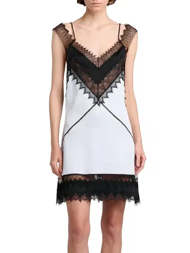 Tom Ford Women's Lace-Trim Mixed-Media Minidress | Thumbnail 3 Tom Ford Women's Lace-Trim Mixed-Media Minidress | Thumbnail 3