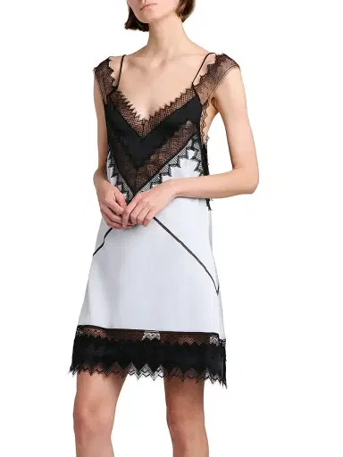 Tom Ford Women's Lace-Trim Mixed-Media Minidress | Thumbnail 4 Tom Ford Women's Lace-Trim Mixed-Media Minidress | Thumbnail 4