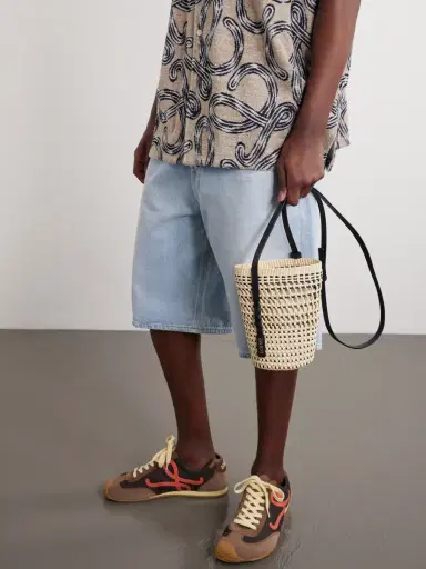 Loewe + Paula's Ibiza Braid Leather-trimmed Raffia Shoulder Bag | Thumbnail 3 Loewe + Paula's Ibiza Braid Leather-trimmed Raffia Shoulder Bag | Thumbnail 3