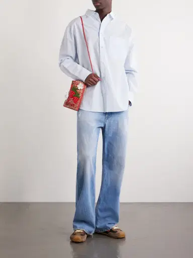 Loewe Paula's Ibiza Logo-Embroidered Cotton-Blend Shirt - Men | Thumbnail 2