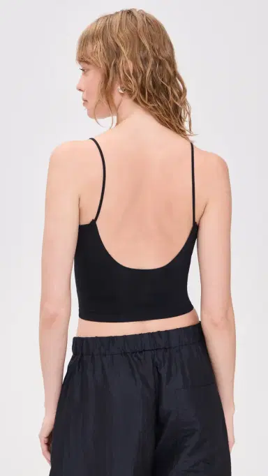 Free People Round Two Skinny Strap Bralette Black M/L | Thumbnail 4