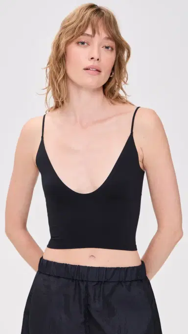 Free People Round Two Skinny Strap Bralette Black M/L | Thumbnail 6
