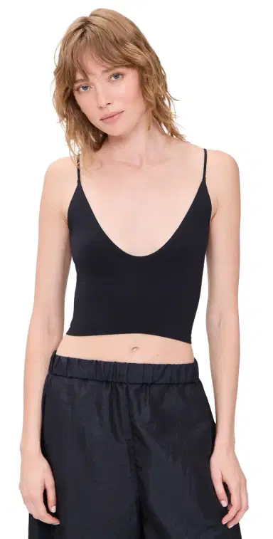 Free People Round Two Skinny Strap Bralette Black M/L | Thumbnail 1