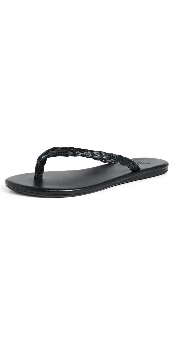 Ancient Greek Sandals Saionara Raffia Flip Flop Black